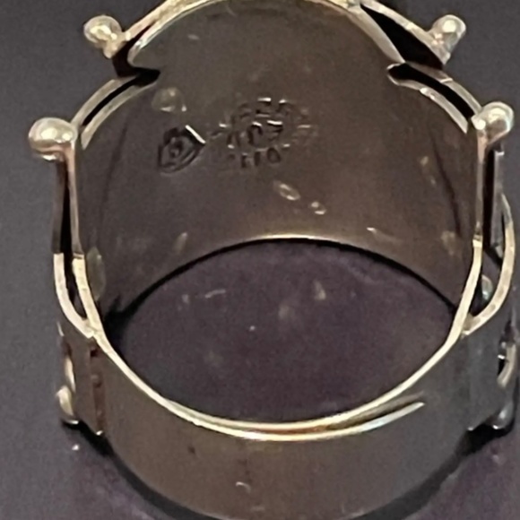 Rare Vintage Mexico Knight Helmet Poison Sterling Silver Statement Adjustable R - Picture 4 of 13